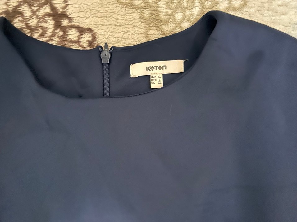 Lacivert Klasik Elbise - Görsel 4