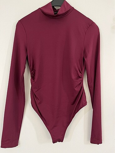Bershka Bordo Büzgülü Body