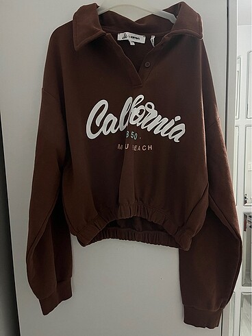 Polo yaka crop sweat