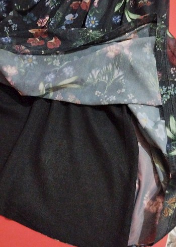 Çiçek Desenli Tüllü Elbise - Görsel 3