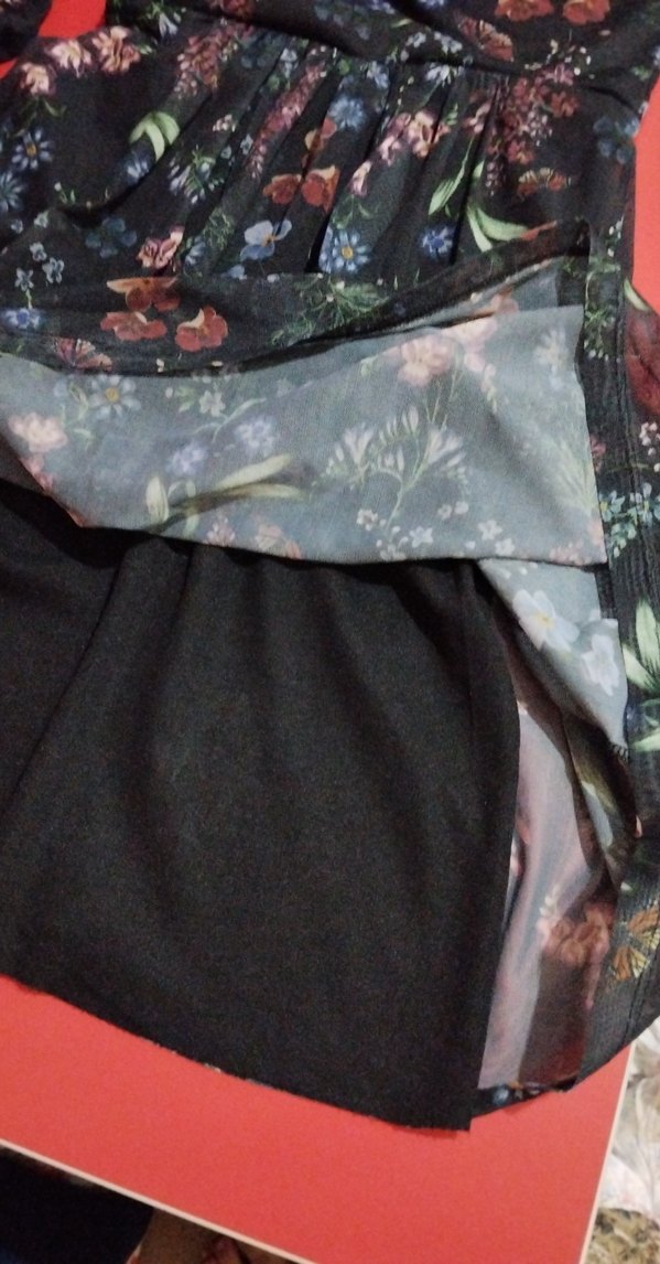 Çiçek Desenli Tüllü Elbise - Görsel 3