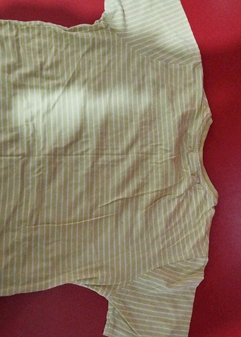 Sarı, Çizgili Erkek Çocuk Kısa Kollu Tişört - Görsel 5