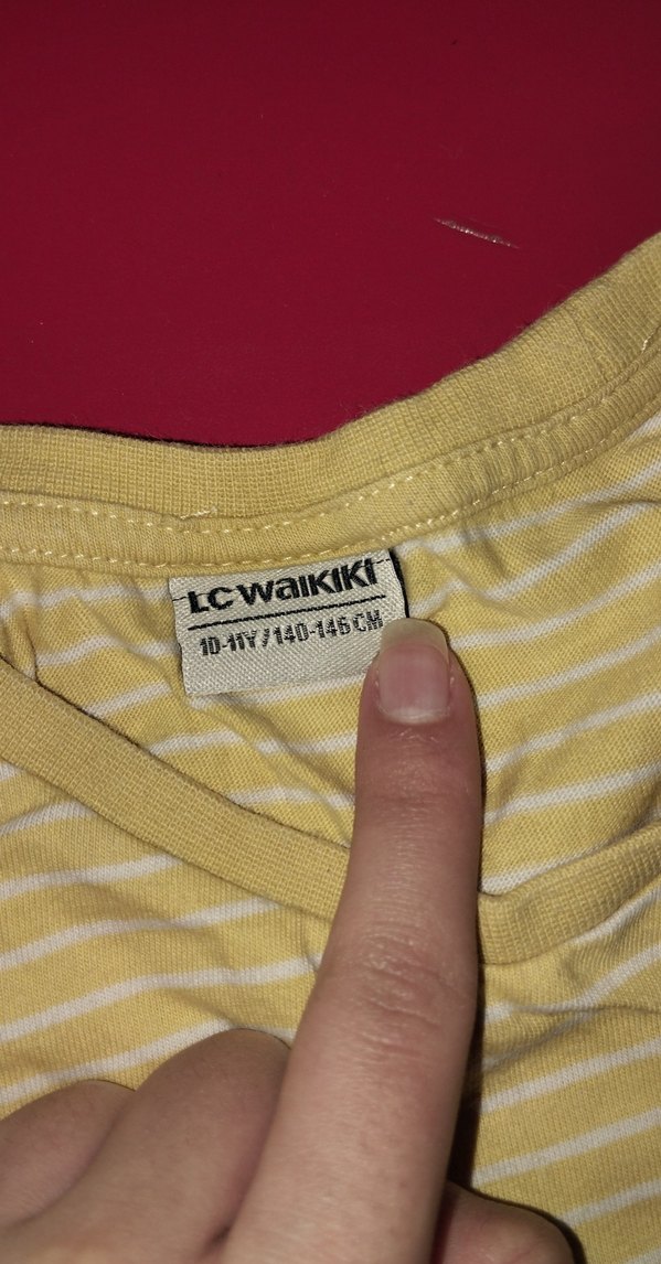 Sarı, Çizgili Erkek Çocuk Kısa Kollu Tişört - Görsel 3