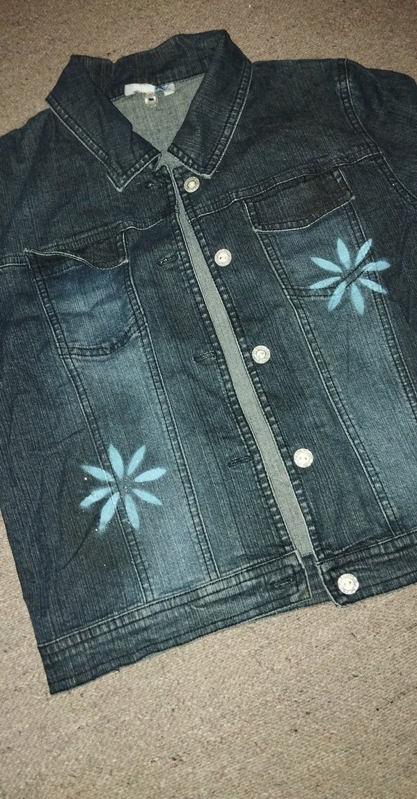 Kız Çocuk Çiçek Desenli Kot Ceket - Görsel 2