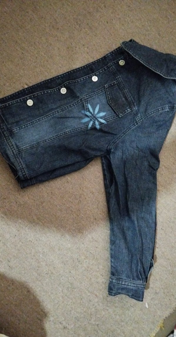 Kız Çocuk Çiçek Desenli Kot Ceket - Görsel 4