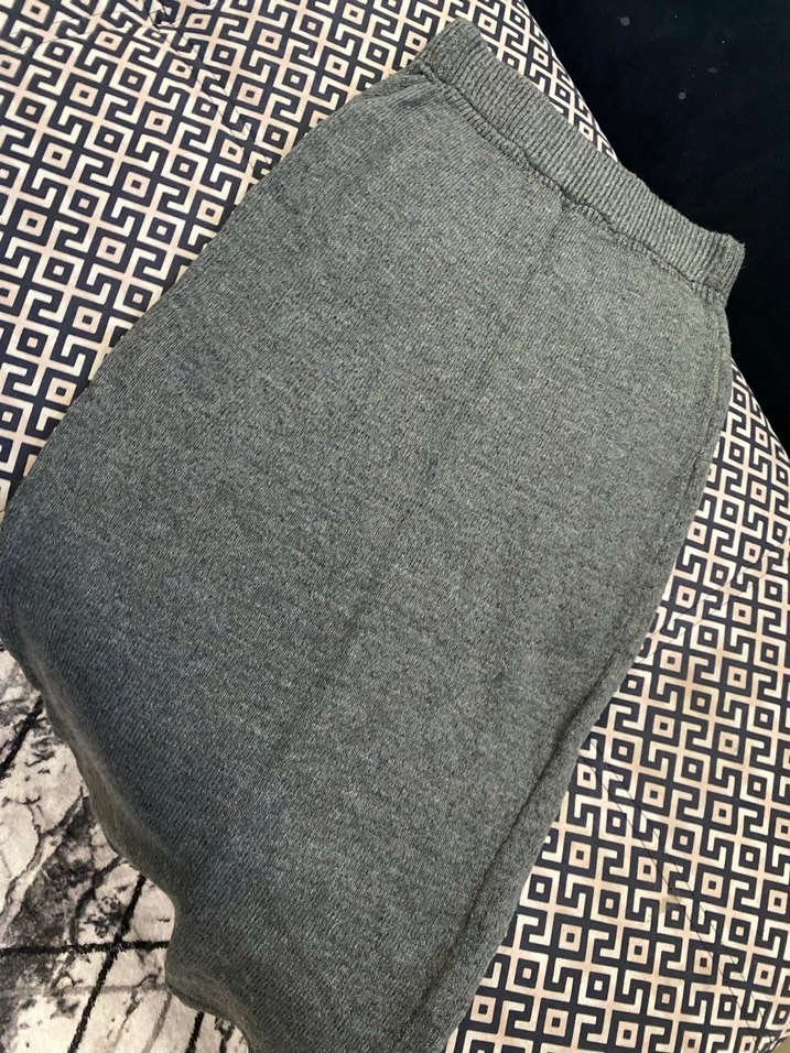 Gri Kadın Triko Rahat Kesim - Görsel 2