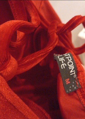 Parlak Kırmızı Drapeli  mini Abiye Elbise - Görsel 3