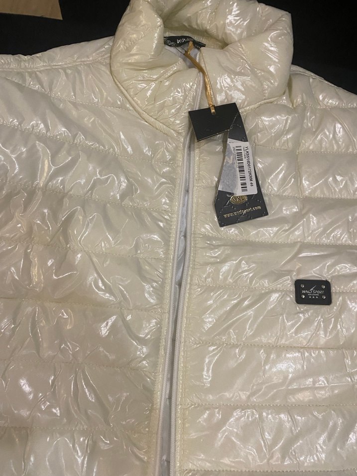 Beyaz Fermuarlı Kısa Kadın Yelek - Görsel 2