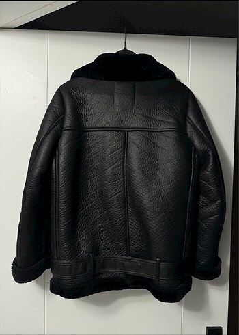 Kürk Detaylı Siyah Deri Biker Ceket - Görsel 2