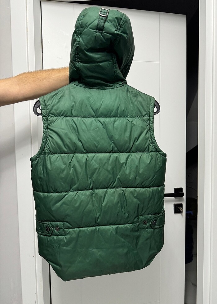 Yeşil gerçek kaz tüyü şişme yelek - Görsel 2