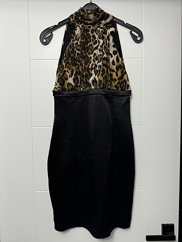 Leopar mini elbise