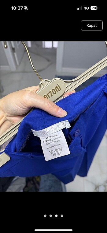 Mavi kumaş pantolon - Görsel 3