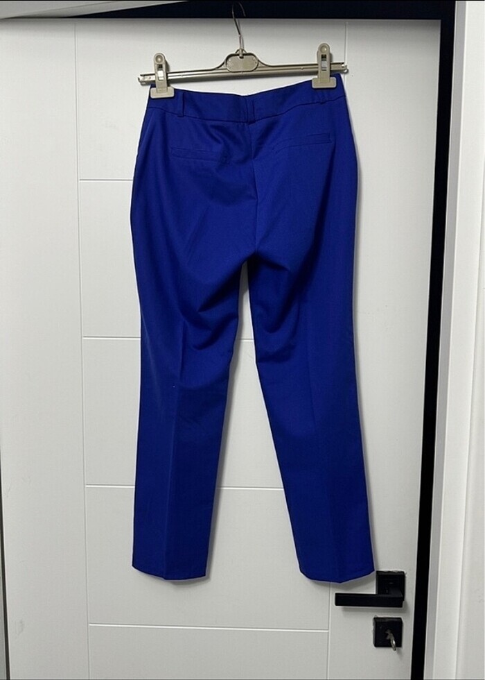 Mavi kumaş pantolon - Görsel 2