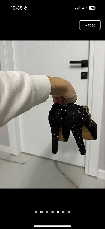 Siyah platform topuklu ayakkabı - Görsel 5