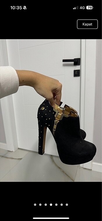 Siyah platform topuklu ayakkabı - Görsel 6