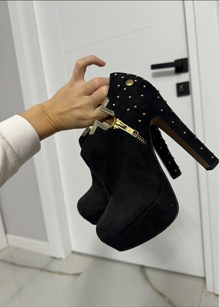 Siyah platform topuklu ayakkabı - Görsel 3