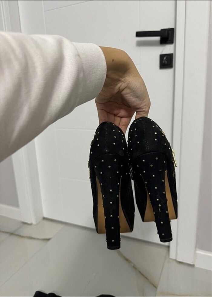 Siyah platform topuklu ayakkabı - Görsel 4