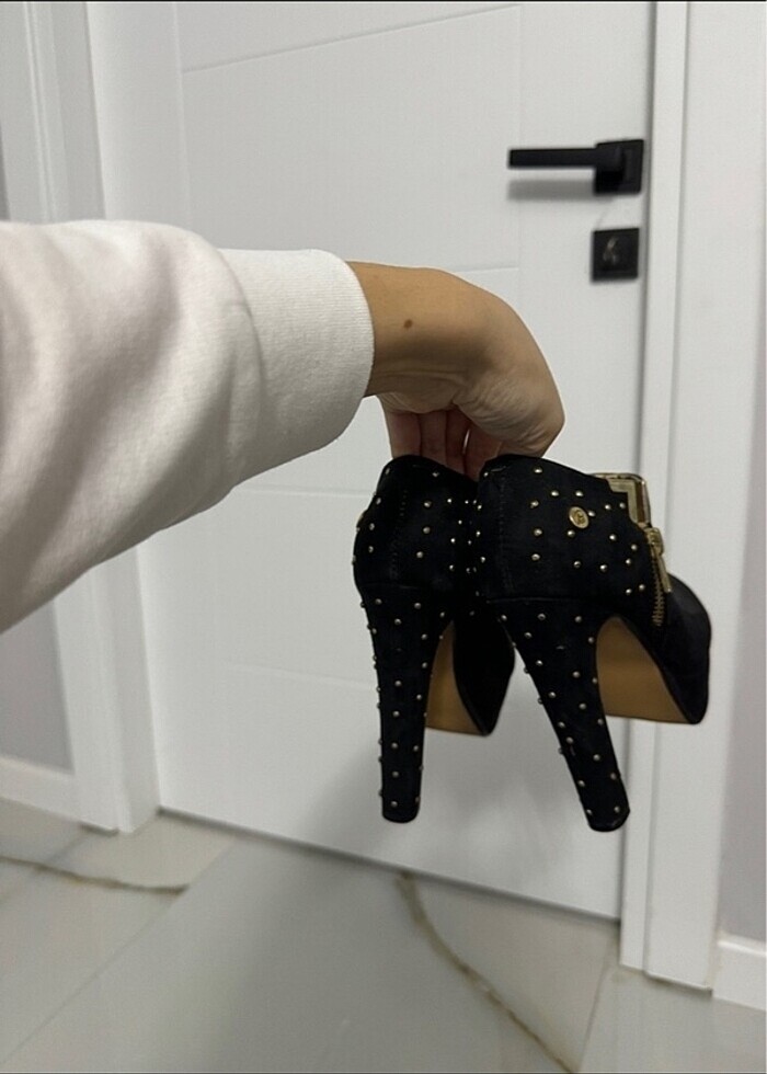 Siyah platform topuklu ayakkabı - Görsel 5