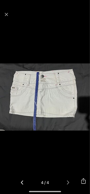 xs Beden beyaz Renk Jean mini etek