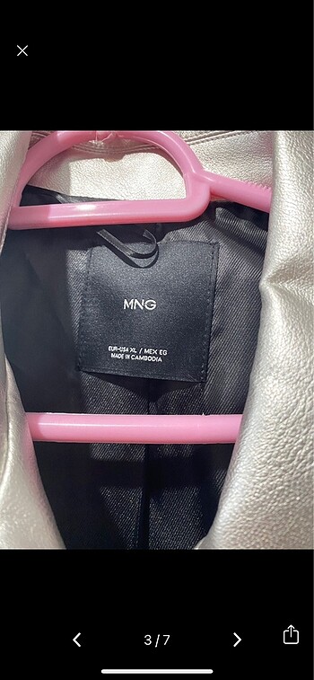 xl Beden Mango Vatkalı Deri Ceket