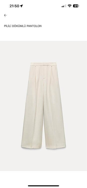 zara pilili dokumlu pantolon