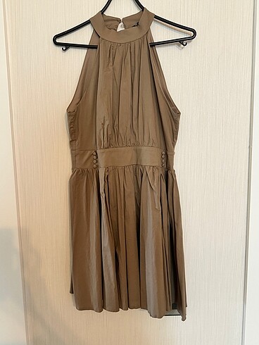 42 Beden Camel Halter Yaka Trendyol Mini Elbise