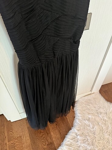 Siyah Straptez Balık Abiye Elbise - Görsel 6