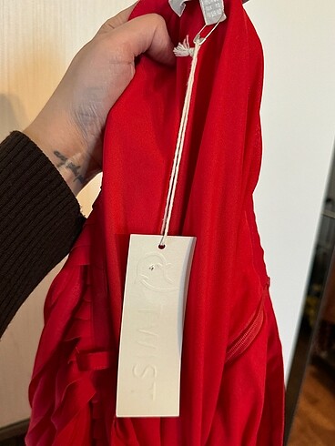 Twist Kırmızı Pileli Etek - Görsel 4