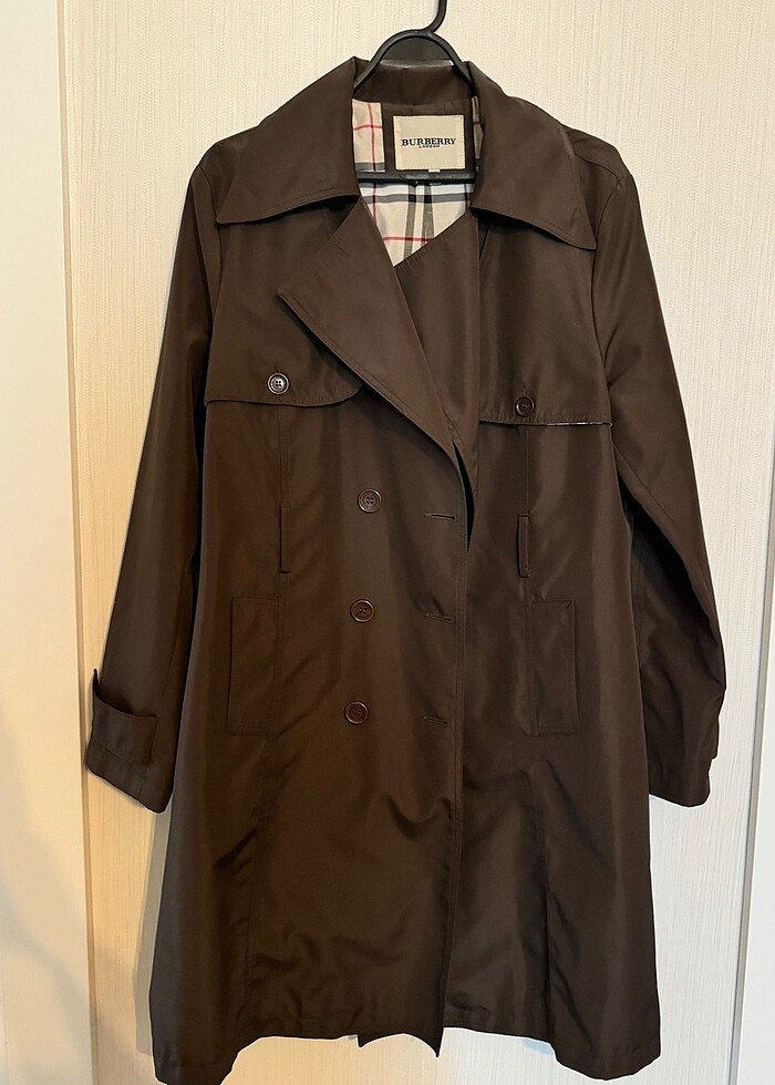 Burberry Haki Yeşil Trençkot Pardesü - Görsel 4
