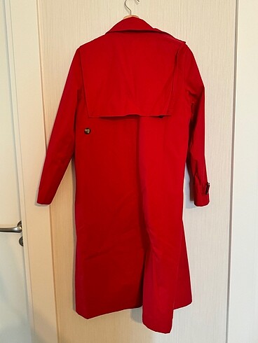 Trendyol Kırmızı Trençkot Pardesü - Görsel 3