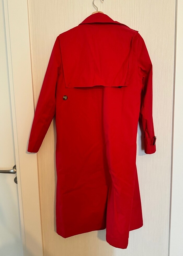 Trendyol Kırmızı Trençkot Pardesü - Görsel 3