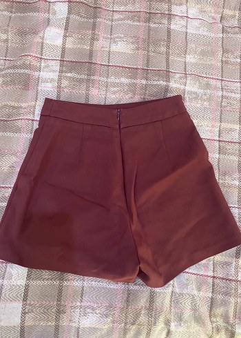 Diğer Düğmeli Bordo Mini Etek