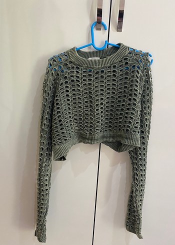 Gri Örgü Kadın Triko Kazak