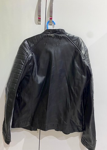 H&M Siyah Deri Biker Ceket