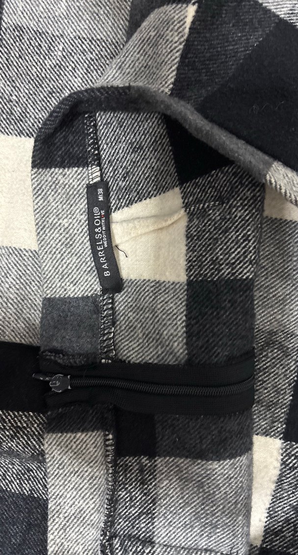 Gri Kareli Kadın Mini Etek - Görsel 3