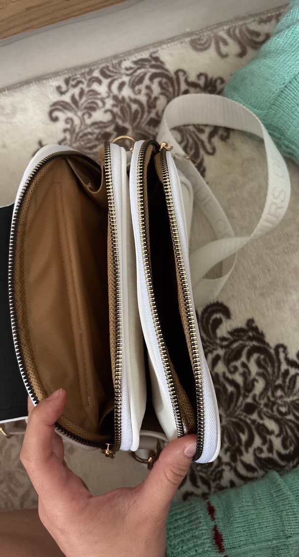 Beyaz Deri Kadın Omuz Çantası - Görsel 2