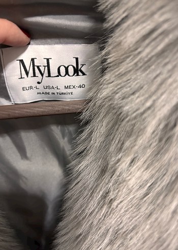 Gri Kadın Suni Kürk Midi Ceket - Görsel 4