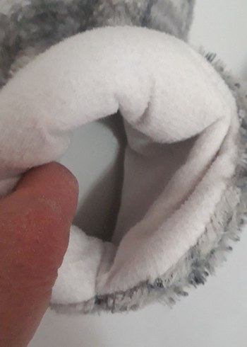 Kız Çocuk Gri Ekose Örgü Sıcak Terlik - Görsel 4