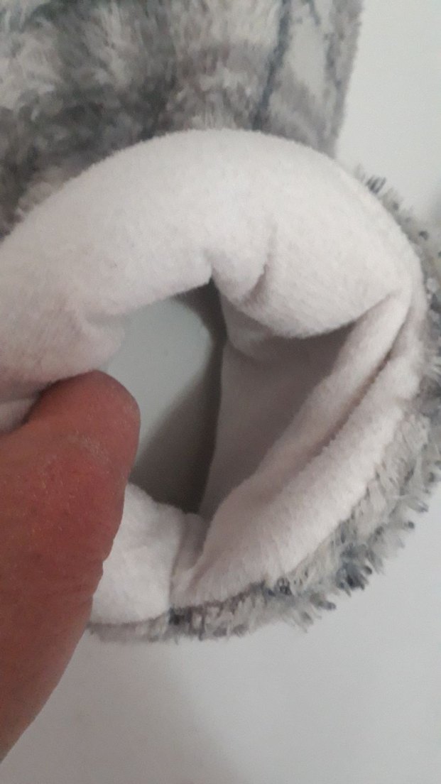 Kız Çocuk Gri Ekose Örgü Sıcak Terlik - Görsel 4