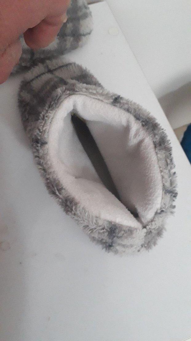 Kız Çocuk Gri Ekose Örgü Sıcak Terlik - Görsel 3