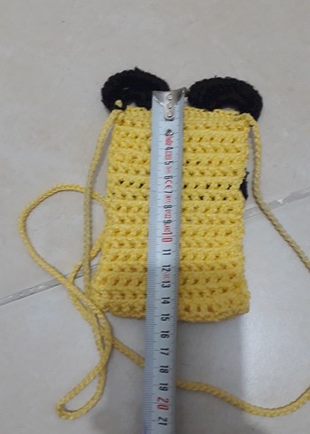 Sarı Örgü Telefon Kılıfı - Görsel 4