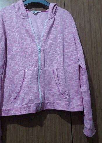 Kız Çocuk Pembe Fermuarlı Ceket - Görsel 2