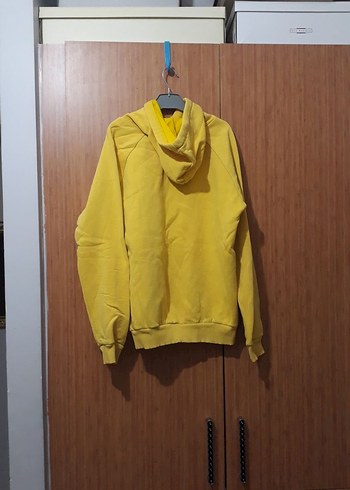 Sarı Kapüşonlu Kadın Sweatshirt - Görsel 2