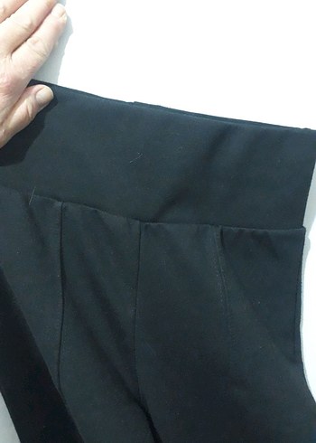 Siyah Süet Kemerli Kadın Tayt - Görsel 6