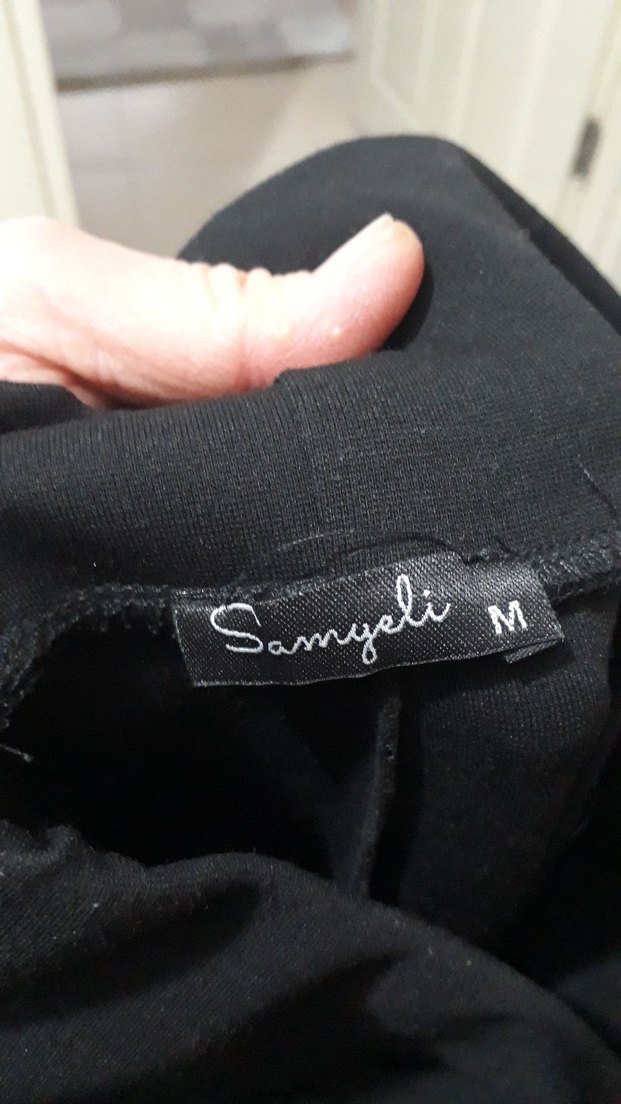 Siyah Süet Kemerli Kadın Tayt - Görsel 5