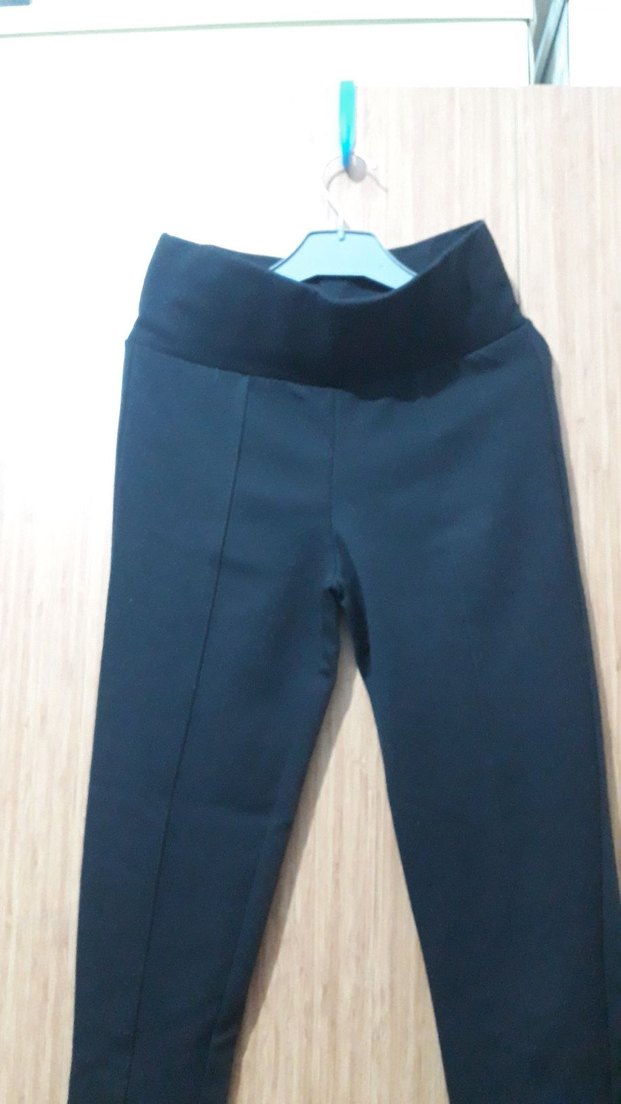 Siyah Süet Kemerli Kadın Tayt - Görsel 3