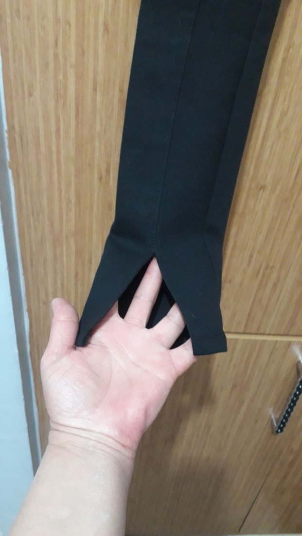 Siyah Süet Kemerli Kadın Tayt - Görsel 2