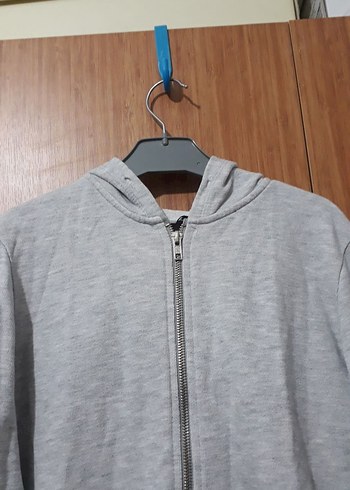 Gri Fermuarlı kız çocuk Sweatshirt - Görsel 3