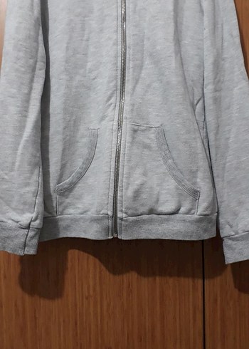 Gri Fermuarlı kız çocuk Sweatshirt - Görsel 2