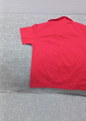 Kırmızı Pamuklu Kısa Kollu Polo Tişört - Görsel 7